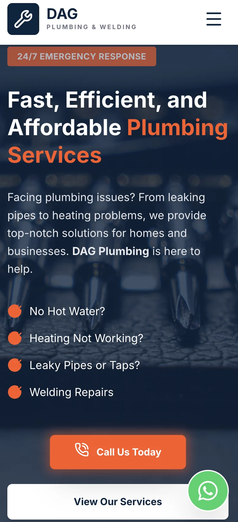 DAG Plumbing — Easy service discovery and quick contact on mobile