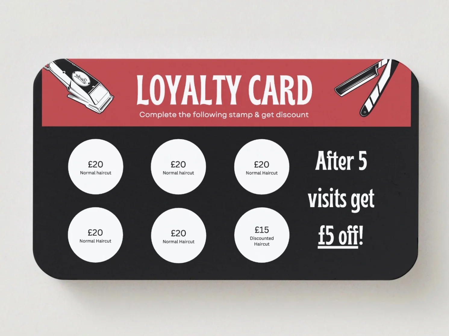 Oz's Barber Business Card — Design detail 2