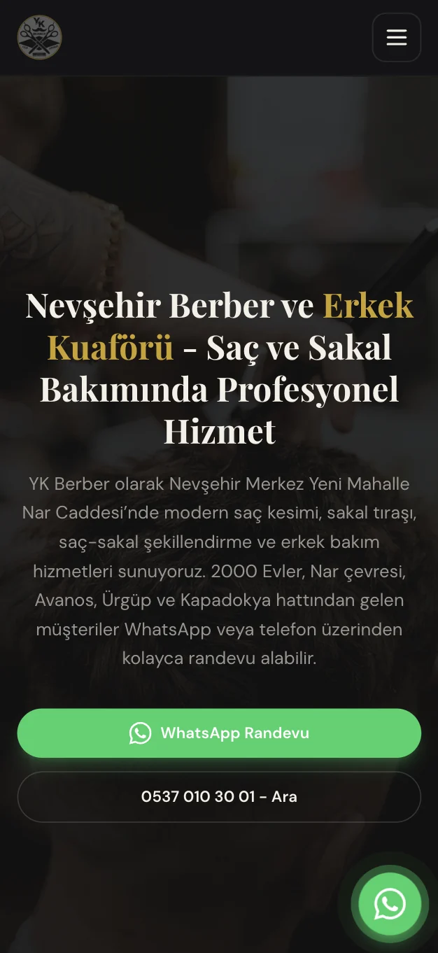 YK Berber — Clear services and easy appointment enquiries on mobile