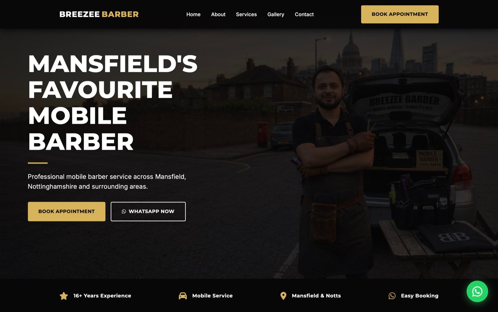 Breeze Barber website project view