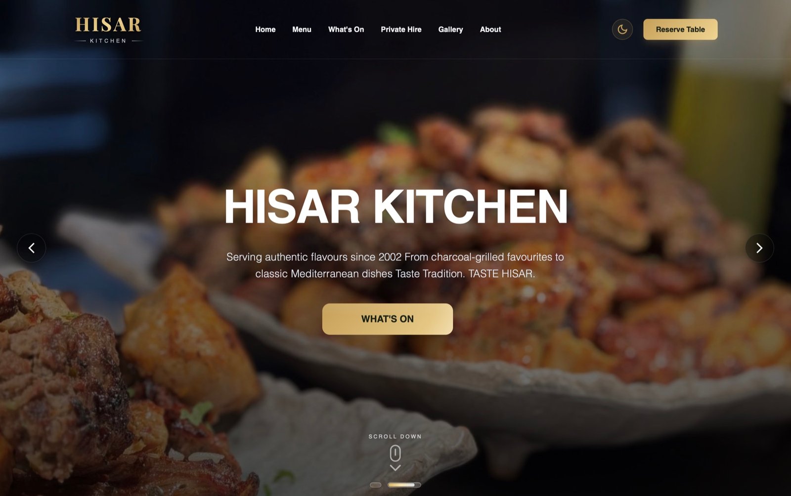 Hisar Kitchen website project view